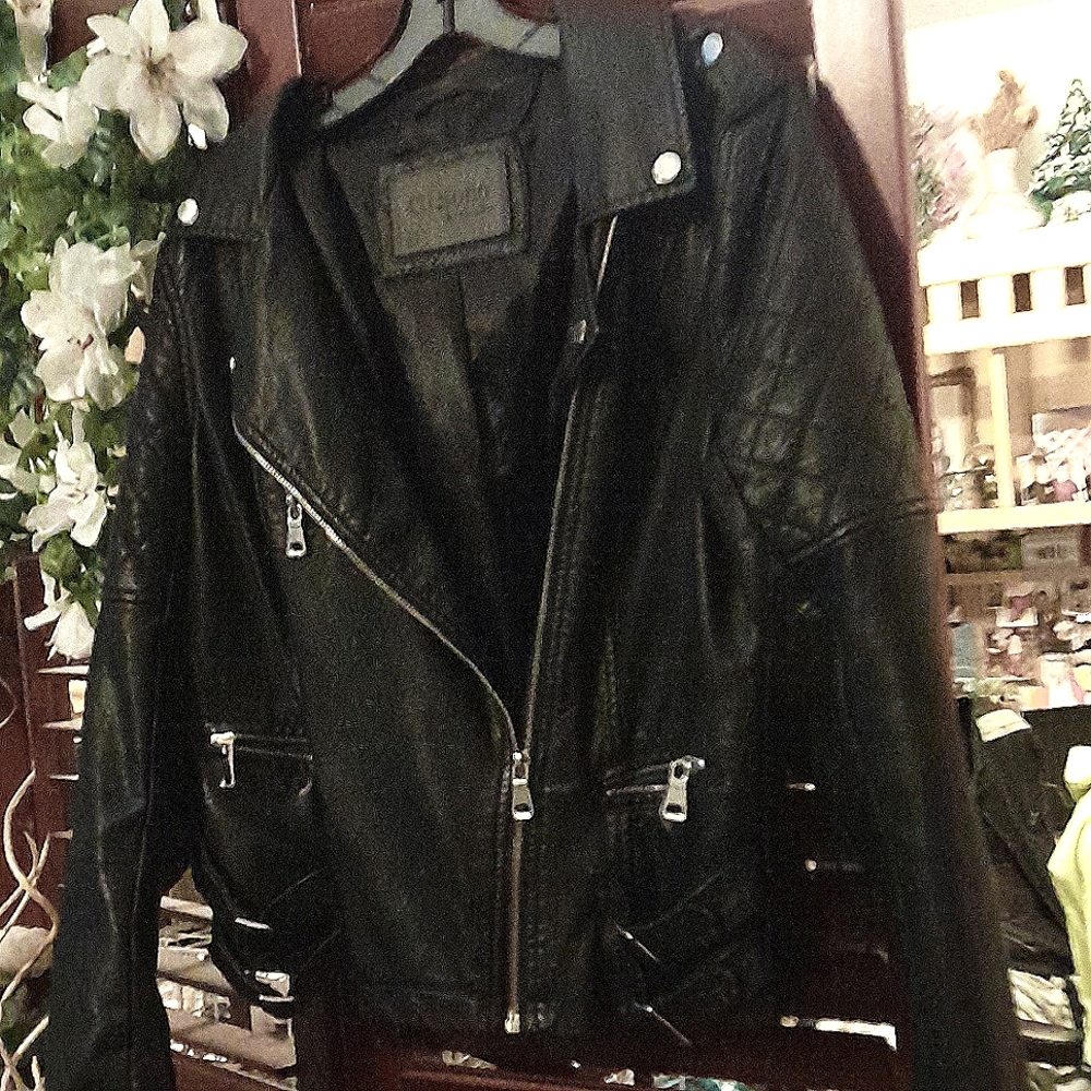 Ci Sono by Cavalini, black biker jacket, size XL. Great condition. Like new.
